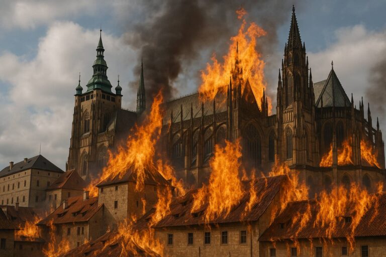 Největší požár Pražského hradu: Nezodpovědné služebnictvo spustilo oheň, který pohltil Malou Stranu i katedrálu sv. Víta