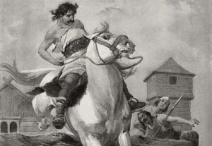 Věnceslav Černý - Staré pověsti české, Horymírův skok, FOTO: Věnceslav Černý, Public domain, via Wikimedia Commons