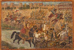 2048px-Theophilos_Hatzimihail_Alexander_the_Great_killing_Mithridates_1927 2 | kroniQa Alexandr Veliký během bitvy, FOTO: Theophilos Hatzimihail, Public domain, via Wikimedia Commons