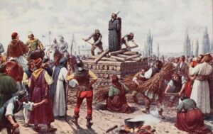 Muttich_Kamil_Vladislav_-_Mistr_Jan_Hus_na_hranici_v_Kostnici_1415_full 1 | kroniQa