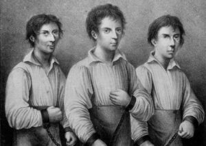 Grasel (uprostřed) po dopadení se svými kumpány, FOTO: Adolph Kunike, Public domain, via Wikimedia Commons